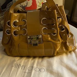 Genuine soft patent leather Jimmy Choo handbag